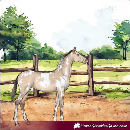Horse Color:White Spotted Amber Champagne Dun 