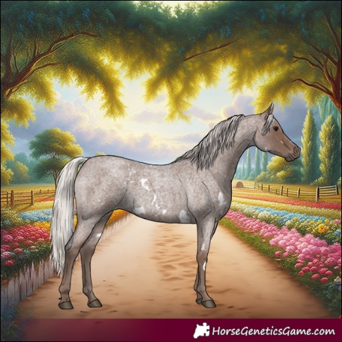 Horse Color:White Spotted Silver Blue Roan 