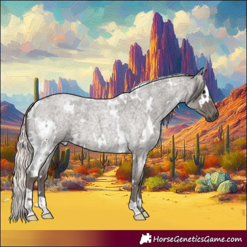 Horse Color:White Spotted Silver Blue Roan 
