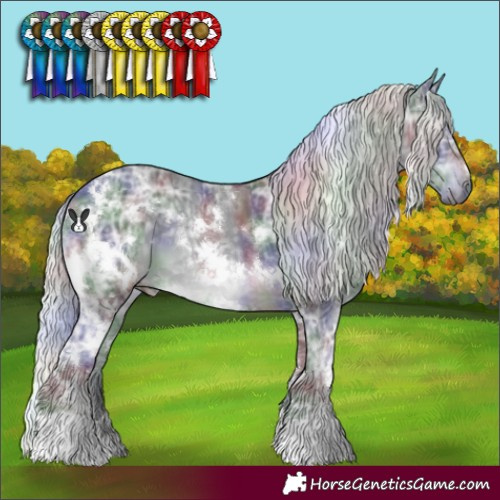 Horse Color:Nacre White Spotted Silver Black Chinchilla Ice 