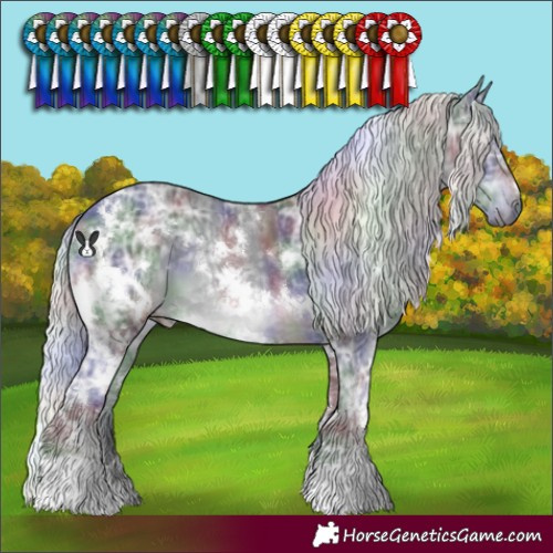 Horse Color:Nacre White Spotted Silver Black Chinchilla Ice 