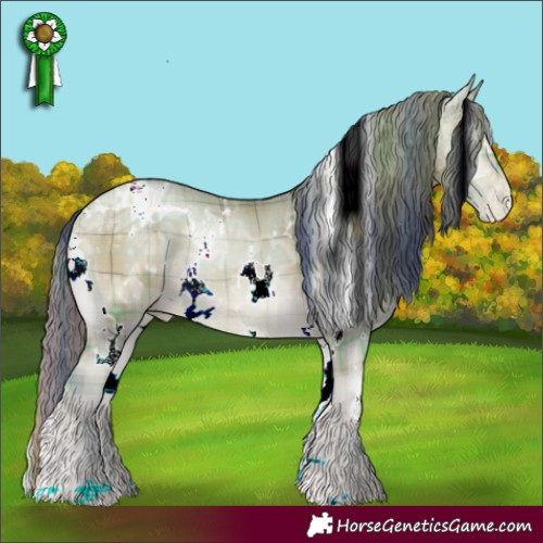 Horse Color:Watercolor Plaid  White Spotted Bay Ice Pearl Onyx 