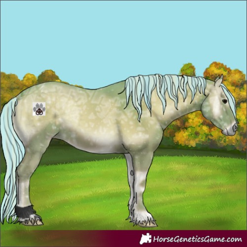 Horse Color:Void Painted Watercolor Silver Blue Onyx Ice 