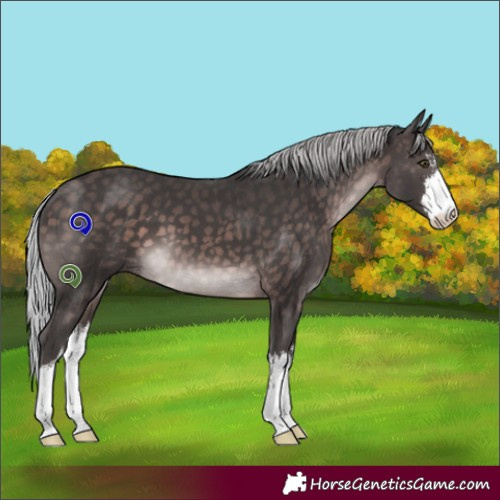 Horse Color:Platinum White Spotted Silver Brown