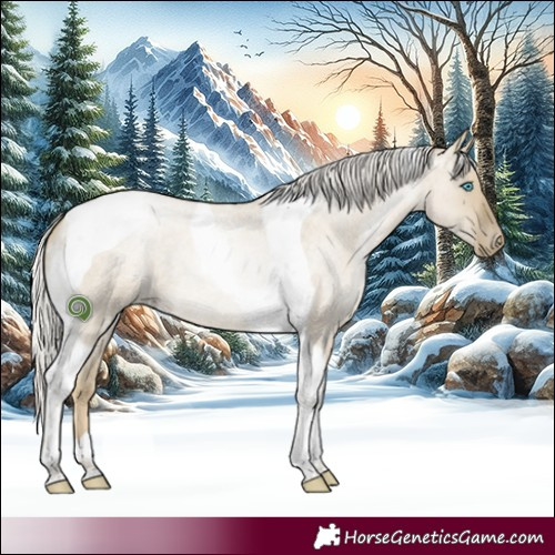 Horse Color:Silver Smoky Grullo Roan Pearl Tobiano 