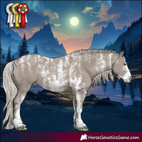 Horse Color:Powder White Silver Grullo Sabino Rabicano