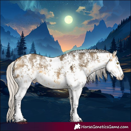 Horse Color:White Spotted Silver Buckskin Dun Sabino Rabicano 