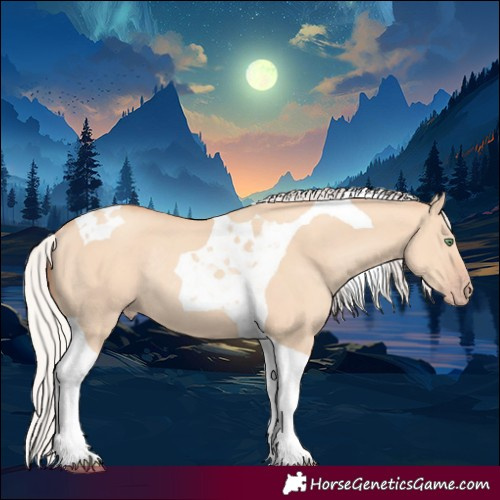 Horse Color:Silver Amber Champagne Dun Tobiano Rabicano 