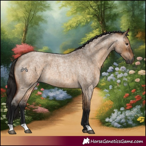 Horse Color:Gray Bay Roan Dun Rabicano 