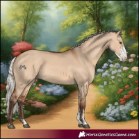 Horse Color:Silver Bay Dun Sabino Rabicano 