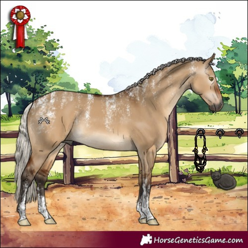 Horse Color:Powder White Gray Silver Bay Dun Rabicano 