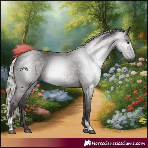 Horse Color:Gray Silver Black Tobiano 