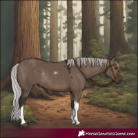 Horse Color:Silver Brown Dun Tobiano Rabicano 