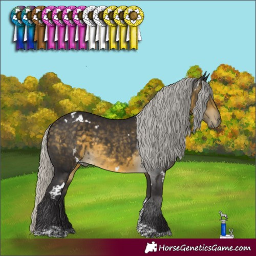 Horse Color:White Spotted Silver Buckskin Mushroom Tobiano 
