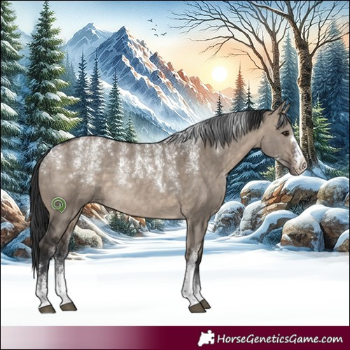 Horse Color:Powder White Brown Dun Rabicano 