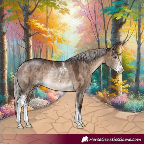 Horse Color:Silver Brown Dun Sabino Rabicano Brindle 