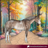 Horse Color:Silver Brown Dun Sabino Rabicano Brindle 