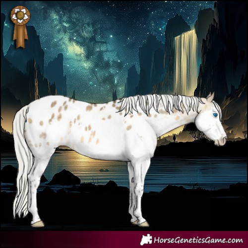 Horse Color:White Spotted Silver Buckskin Dun Splash Near Leopard Rabicano 