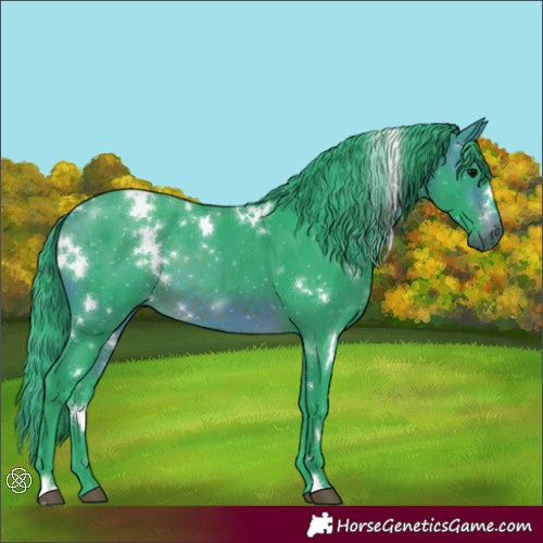 Horse Color:Watercolor White Spotted Brown 