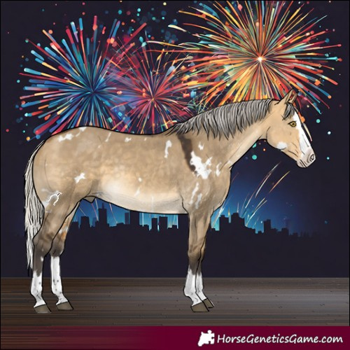 Horse Color:White Spotted Silver Buckskin Dun Splash Rabicano 