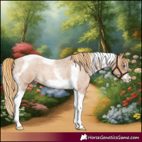 Horse Color:Red Roan Pearl Tobiano Frame