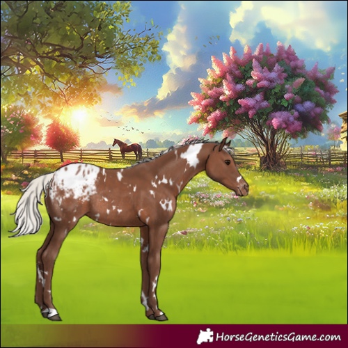 Horse Color:White Spotted Silver Black Blanket Rabicano 