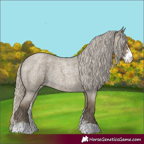 Horse Color:Silver Smoky Grullo Roan Sabino 