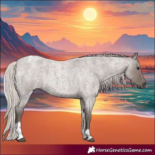 Horse Color:Silver Grullo Roan Tobiano 