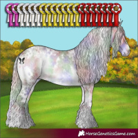 Horse Color:Nacre White Spotted Chocolate Silver Blue Onyx Chinchilla Ice 