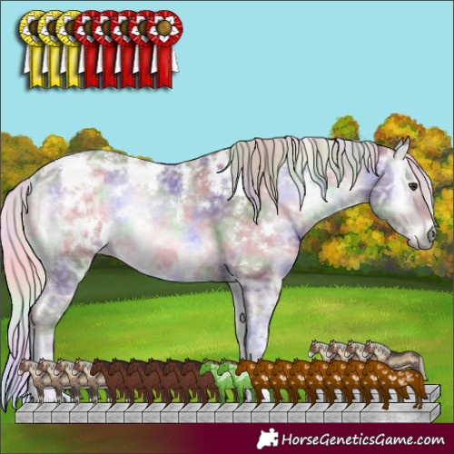 Horse Color:Nacre White Spotted Chocolate Silver Blue Onyx Chinchilla Ice 
