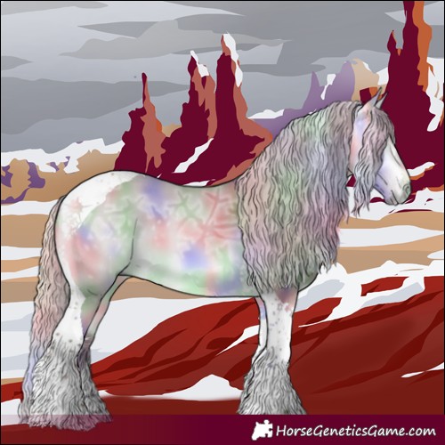 Horse Color:Nacre Chocolate Silver Buckskin Chinchilla Ice Tobiano 