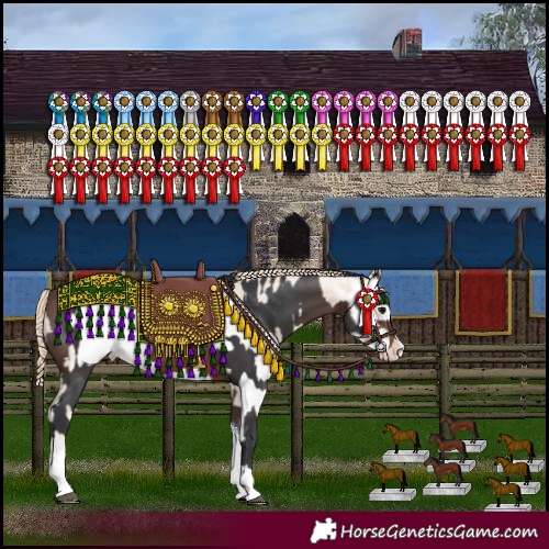 Horse Color:Brown Tobiano Rabicano  and Smoky Creme Sabino Frame Rabicano 