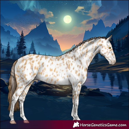 Horse Color:Amber Champagne Sabino Tobiano Near Leopard  and Amber Cream Champagne Sabino Tobiano Near Leopard 