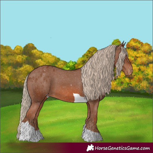 Horse Color:Chestnut Tobiano Varnish 