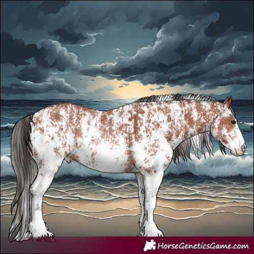 Horse Color:Bay Sabino Rabicano and Bay Sabino Rabicano
