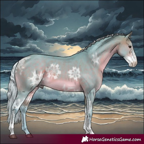 Horse Color:Watercolor Silver Brown Ice Sabino 