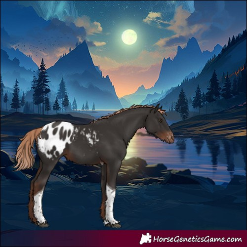 Horse Color:Liver Chestnut Tobiano Blanket Rabicano 
