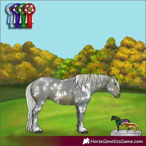 Horse Color:Watercolor White Spotted Silver Brown 