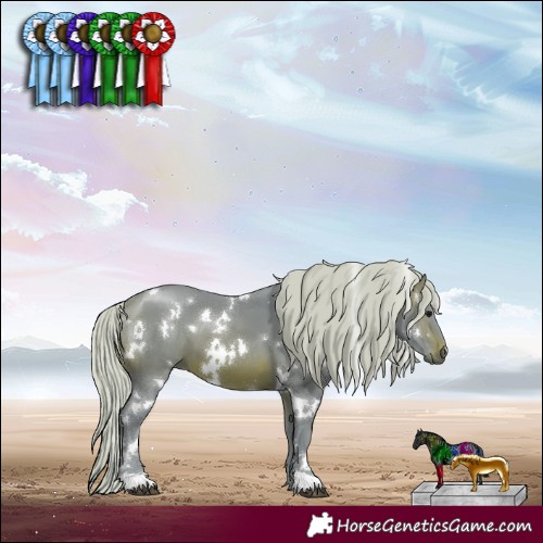 Horse Color:Watercolor White Spotted Silver Brown 