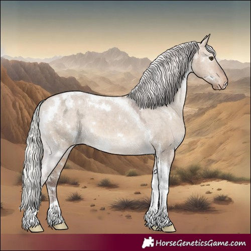 Horse Color:White Spotted Silver Brown Dun Tobiano Varnish 