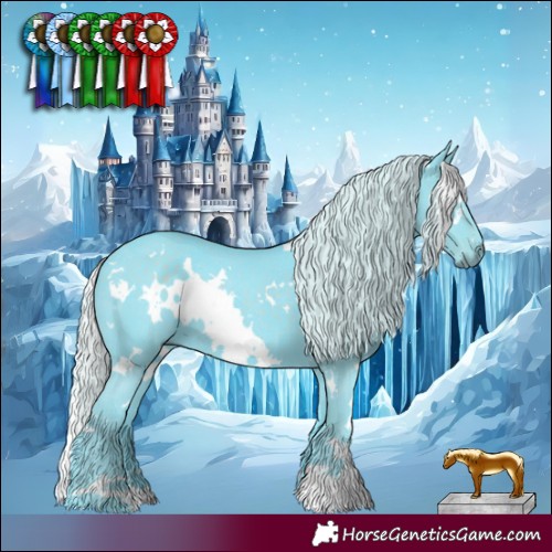 Horse Color:Watercolor White Spotted Silver Black Chinchilla 
