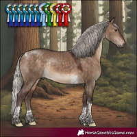 Horse Color:Silver Brown Dun Tobiano Rabicano 