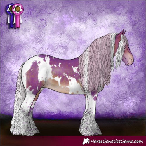 Horse Color:Watercolor White Spotted Silver Brown Tobiano Varnish 