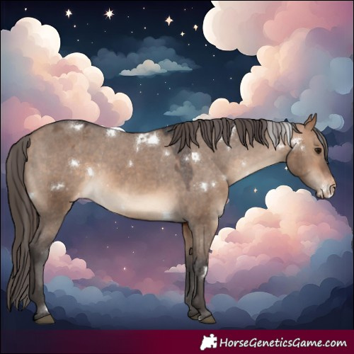 Horse Color:White Spotted Bay Dun Varnish 
