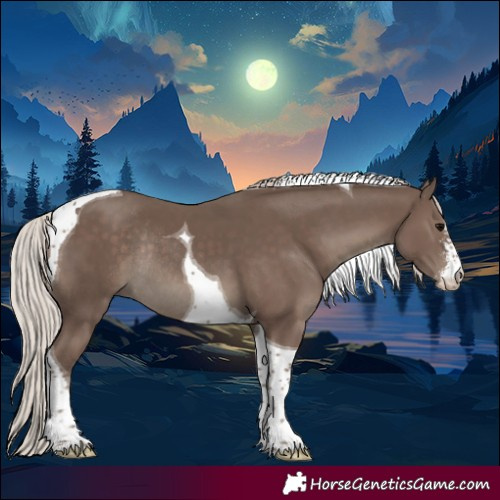 Horse Color:Silver Black Sabino Tobiano Rabicano 