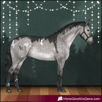 Horse Color:Platinum White Spotted Brown Dun 