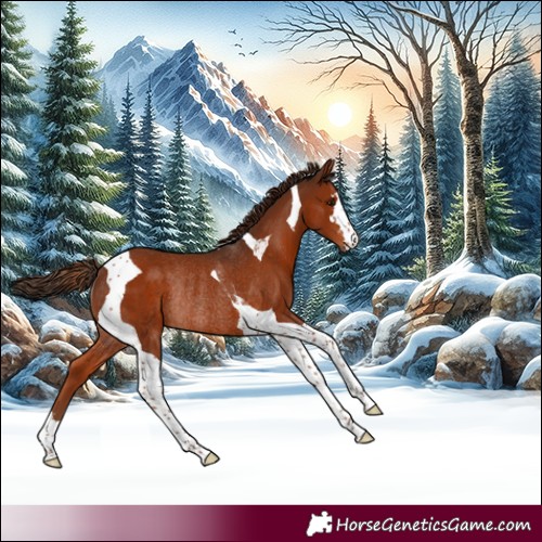 Horse Color:Liver Chestnut Tobiano Rabicano