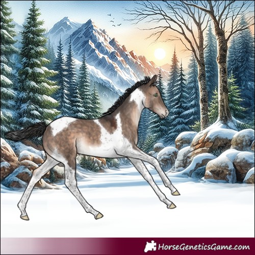 Horse Color:Brown Dun Mushroom Tobiano 