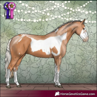 Horse Color:Chestnut Tobiano  and Silver Black Pearl Sabino Frame 
