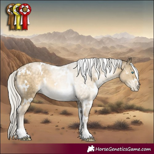 Horse Color:White Spotted Silver Buckskin Pearl 